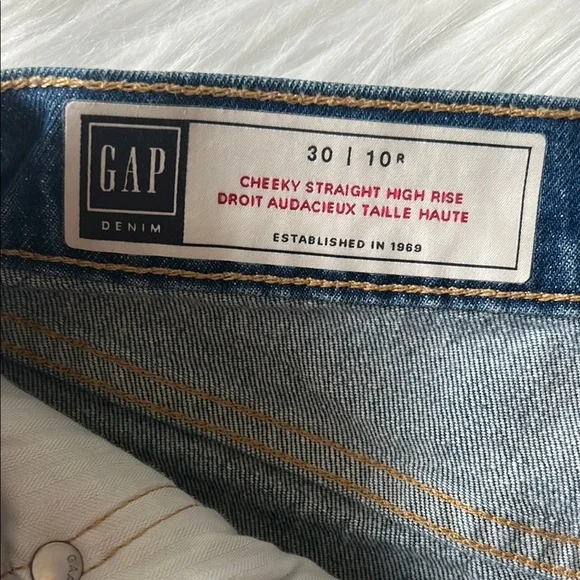 GAP Blue Jean Shorts with Distressed Hem - Picture 5 of 6